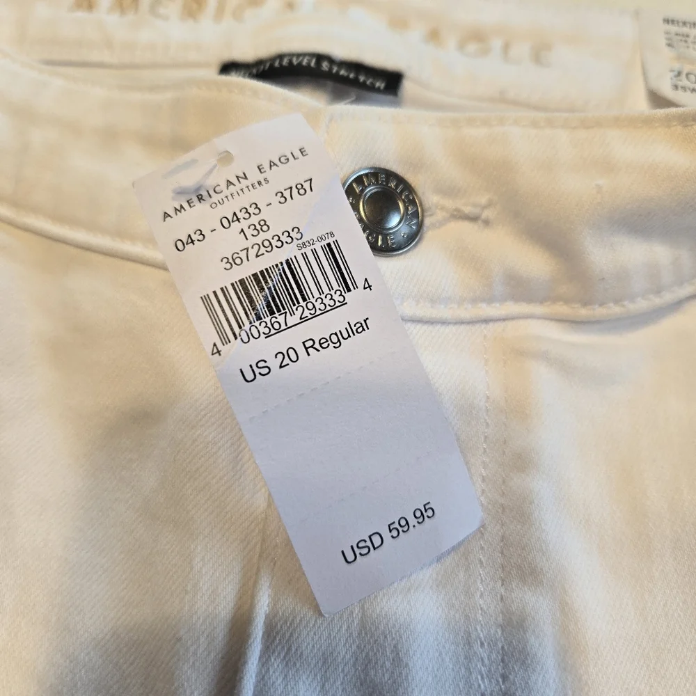 American Eagle White Hi-Rise Jeggings Next‎ Level Stretch Womens Size 20